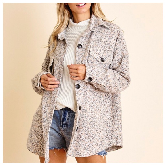 Boyfriend Stylish Multi Speckle Oversized Jacket - Picture 2 of 5
